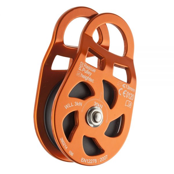 heightec Rescue Pulley, 5cm Seilscheibe, Alu, Seitenflanken drehbar