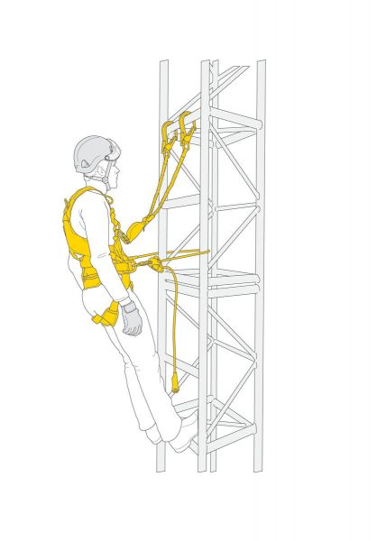 Petzl FALL ARREST AND WORK POSITIONING KIT Set mit Gurt, Y-Falldämpfer und Halteseil