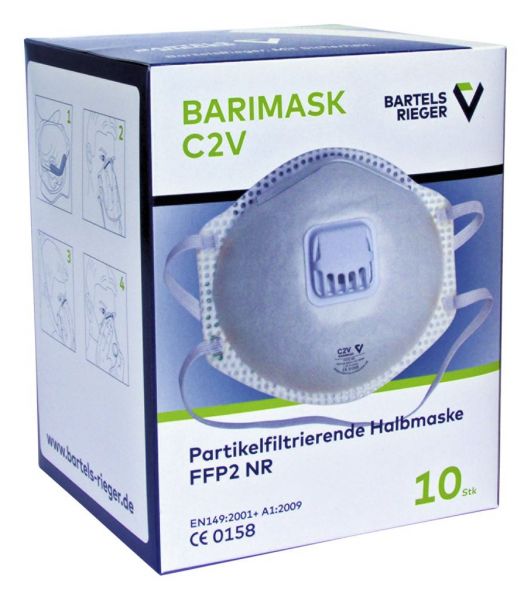 Bartels und Rieger FFP2 Maske C2V mit Ausatemventil 10 Stück