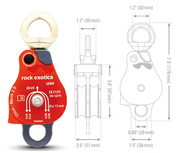 rock exotica OMNI BLOCK 2 DOUBLE Seilrolle Doppelrolle Prusikrolle