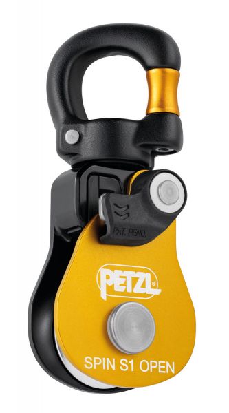 Petzl SPIN S1 OPEN Einfachrolle Umlenkrolle mit integriertem Wirbel