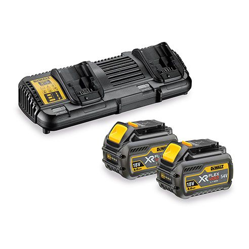 Dewalt 54 Volt / 6,0 AH / 108 Wh XR FLEXVOLT Akku-Starter-Set Doppelladegerät